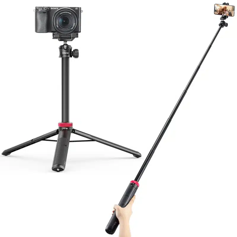 Ulanzi MT44 Extendable Vlog Tripod With 360° Ball Head – Black Color